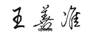 駱恆光王善準行書個性簽名怎么寫