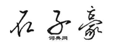 駱恆光石子豪行書個性簽名怎么寫
