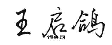 駱恆光王啟鴿行書個性簽名怎么寫