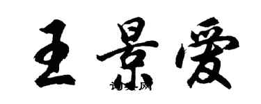 胡問遂王景愛行書個性簽名怎么寫