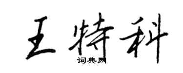 王正良王特科行書個性簽名怎么寫