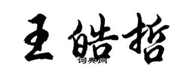 胡問遂王皓哲行書個性簽名怎么寫