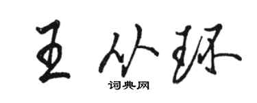 駱恆光王從環行書個性簽名怎么寫