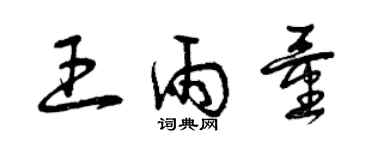 曾慶福王雨量草書個性簽名怎么寫