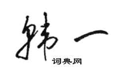 駱恆光韓一草書個性簽名怎么寫