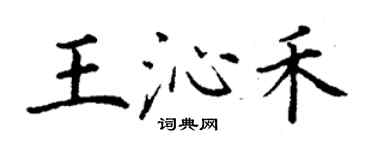 丁謙王沁禾楷書個性簽名怎么寫