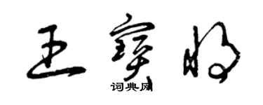 曾慶福王寶將草書個性簽名怎么寫