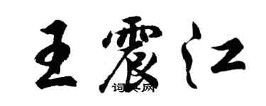 胡問遂王震江行書個性簽名怎么寫