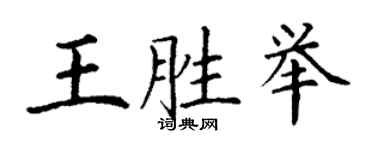 丁謙王勝舉楷書個性簽名怎么寫