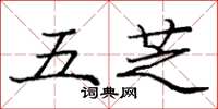 龐中華五芝楷書怎么寫