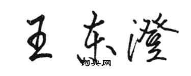駱恆光王東澄行書個性簽名怎么寫