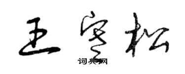 曾慶福王寒松草書個性簽名怎么寫