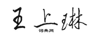 駱恆光王上琳行書個性簽名怎么寫