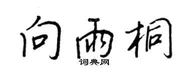 王正良向雨桐行書個性簽名怎么寫