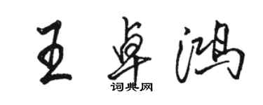 駱恆光王卓鴻行書個性簽名怎么寫