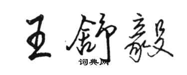 駱恆光王舒毅行書個性簽名怎么寫