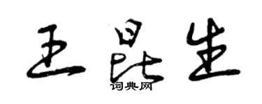 曾慶福王昆生草書個性簽名怎么寫