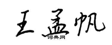 王正良王孟帆行書個性簽名怎么寫