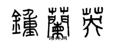 曾慶福鍾蘭英篆書個性簽名怎么寫