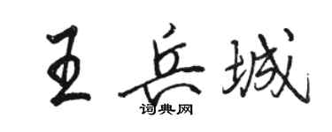 駱恆光王兵城行書個性簽名怎么寫