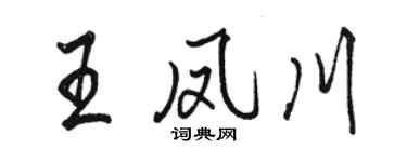 駱恆光王鳳川行書個性簽名怎么寫