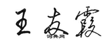 駱恆光王友霞行書個性簽名怎么寫