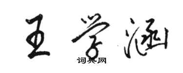 駱恆光王學涵行書個性簽名怎么寫