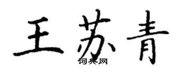 丁謙王蘇青楷書個性簽名怎么寫