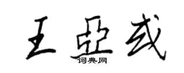 王正良王亞或行書個性簽名怎么寫