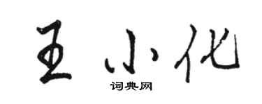 駱恆光王小化行書個性簽名怎么寫