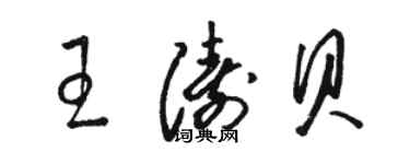 駱恆光王濤貝草書個性簽名怎么寫