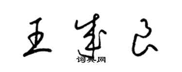 梁錦英王成良草書個性簽名怎么寫