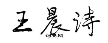 曾慶福王晨詩行書個性簽名怎么寫