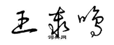 曾慶福王秦鳴草書個性簽名怎么寫