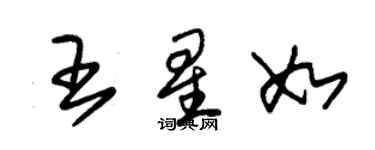朱錫榮王星如草書個性簽名怎么寫