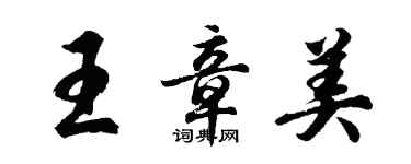 胡問遂王章美行書個性簽名怎么寫