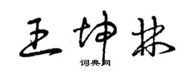 曾慶福王坤林草書個性簽名怎么寫