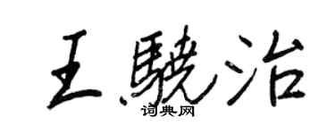 王正良王驍治行書個性簽名怎么寫