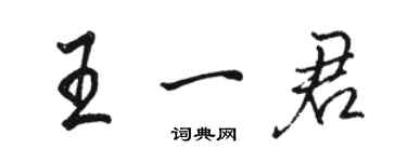 駱恆光王一君行書個性簽名怎么寫