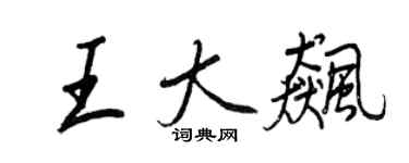 王正良王大飈行書個性簽名怎么寫