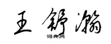 梁錦英王舒瀚草書個性簽名怎么寫