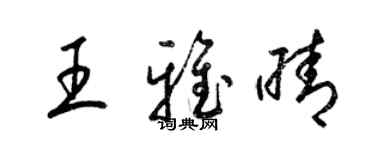 梁錦英王雅晴草書個性簽名怎么寫