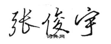 駱恆光張俊宇行書個性簽名怎么寫