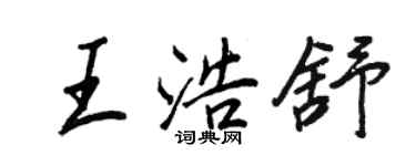 王正良王浩舒行書個性簽名怎么寫