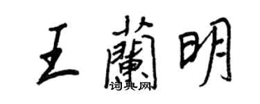 王正良王蘭明行書個性簽名怎么寫