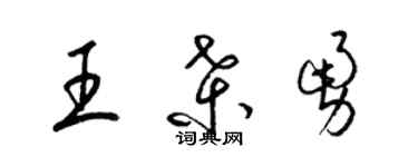 梁錦英王桑勇草書個性簽名怎么寫