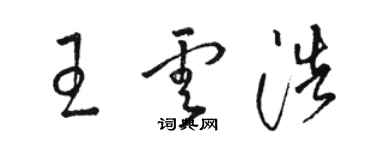 駱恆光王雲浩草書個性簽名怎么寫