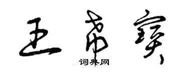 曾慶福王希寶草書個性簽名怎么寫