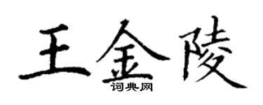 丁謙王金陵楷書個性簽名怎么寫