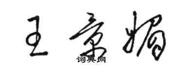 駱恆光王景媚草書個性簽名怎么寫